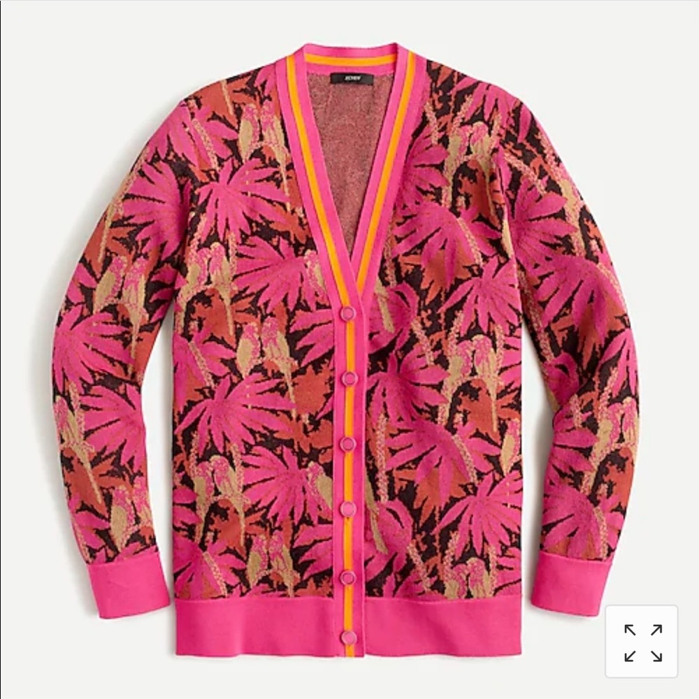 Boyfriend cardigan sweater in palm print